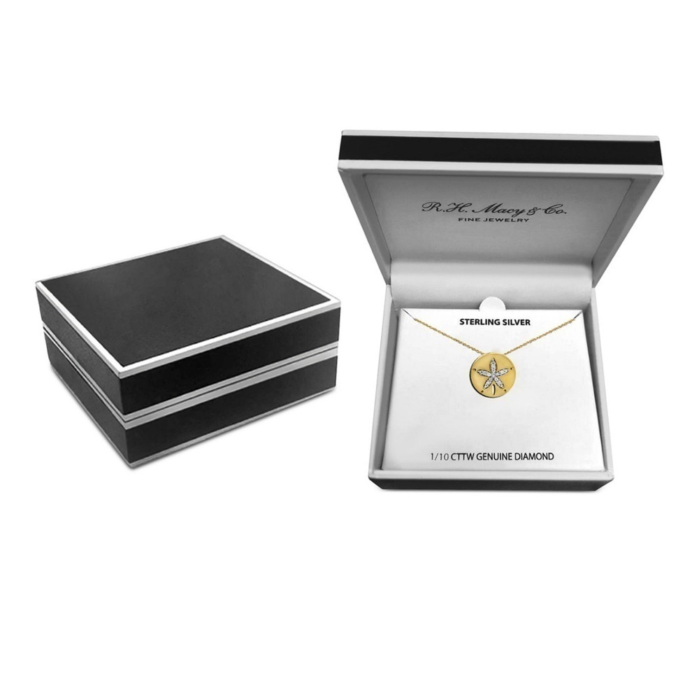 BEAUTIFUL DIAMOND SAND DOLLAR PENDANT NECKLACE|1/10 Carat Diamond Neckla…​​​ - Picture 2 of 2